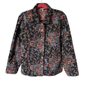 Chico's Women's Floral Tapestry Jacket Multicolor Size 12 (Chicos size 2)